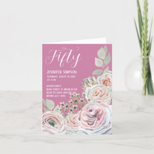 Folded feminine Birthday card with watercolor