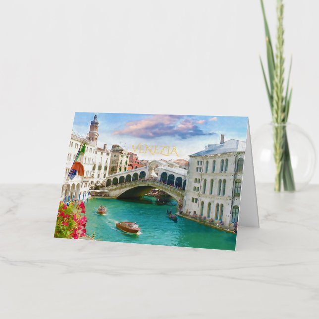 Folded Foil Greeting Card of Grand Canal, Venice (Front)