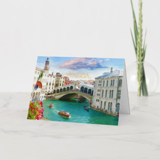 Folded Foil Greeting Card of Grand Canal, Venice