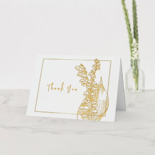 Folded Foil Greeting Card Thank You Bride Shower.