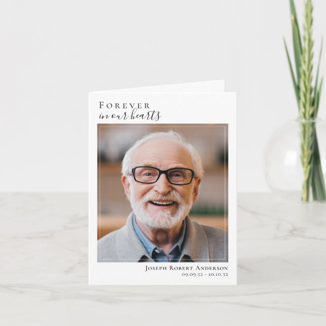 Folded Forever in Our Hearts Memorial Prayer Card (Front)
