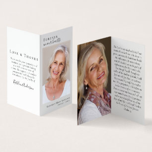 Folded Forever in Our Hearts Memorial Prayer Card