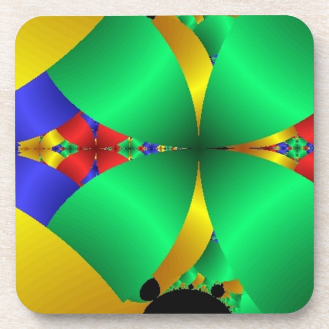 Folded Green Cones With Gold Coaster (Front)