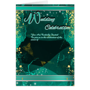 Folded Green & Gold Marble Card