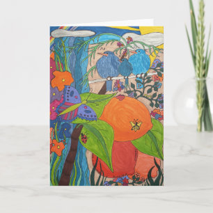 Folded Greeting Card 5” x 7” “Bird Song”