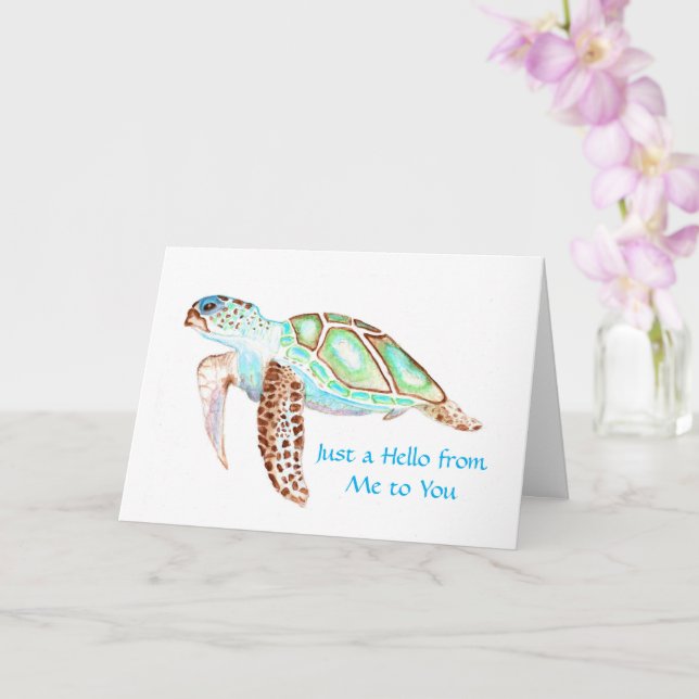 Folded Greeting Card 5x7 Turtle Customised  (Orchid)