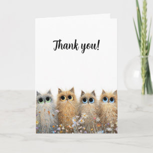 Folded Greeting Card-Customisable Text-Cat Design Card