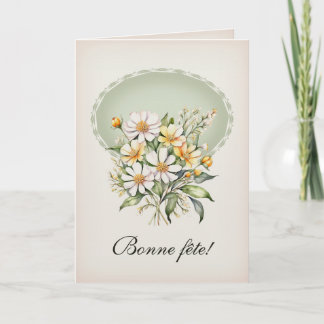 Folded greeting card, daisy field card