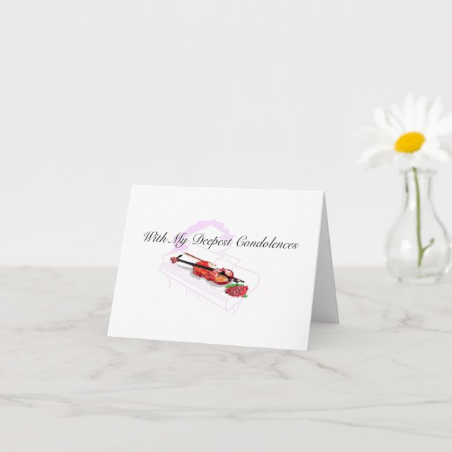 Folded Greeting Card Deepest Condolences (Small Plant)