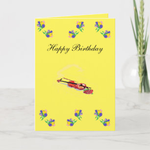 Folded Greeting Card Lilly's with Violin & Rose