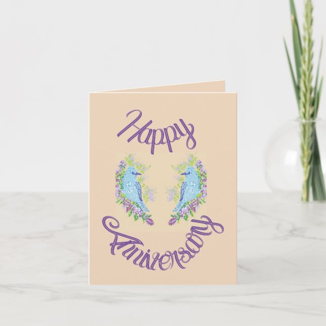 Folded Greeting Card : Love Birds (Front)