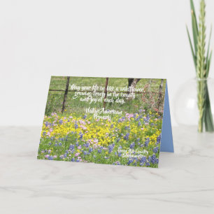 Folded Greeting Card Texas Wildflowers Quote
