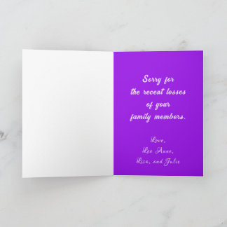 Folded Greeting Card to share sympathy
