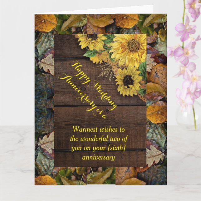 Folded Greeting Card wedding anniversary (Orchid)