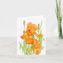 Folded greeting card with flower motif
