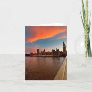 Folded greeting card with photo of London