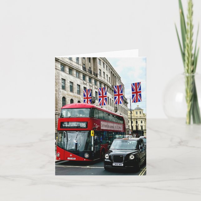 Folded greeting card with photo of London (Front)