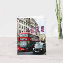Folded greeting card with photo of London