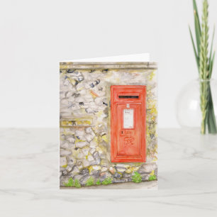 Folded greeting card with watercolor