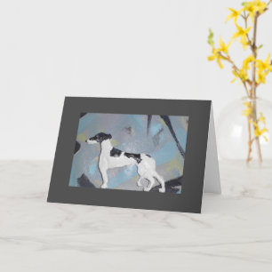 Folded Greyhound Blank Greeting Card