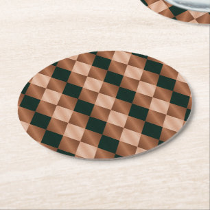Folded Harlequin,Brown-Black-PAPER PARTY COASTERS