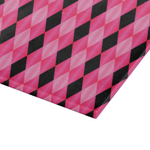 Folded Harlequin,Pink-Black-11x8 CUTTING BOARD