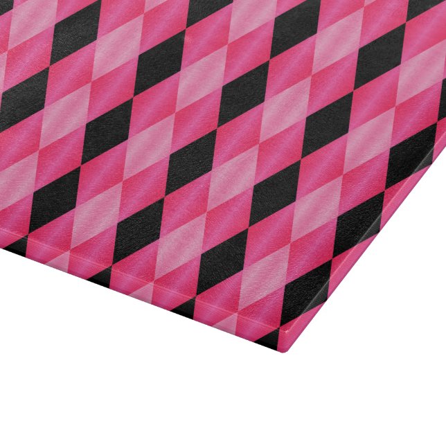 Folded Harlequin,Pink-Black-11x8 CUTTING BOARD (Corner)