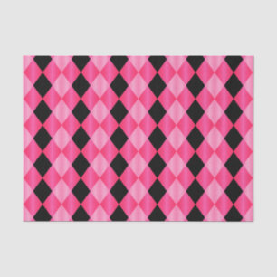 Folded Harlequin, Pink-Black-TISSUE WRAP PAPER