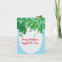 Folded Holiday Card : Christmas & New Years .