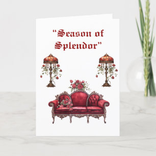 Folded Holiday Card-Elegant Victorian Christmas  Card