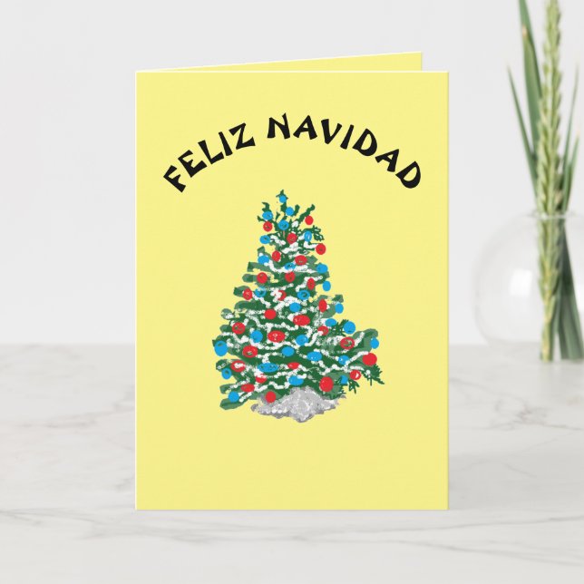 Folded Holiday Card :Merry Christmas /Feliz Navid (Front)