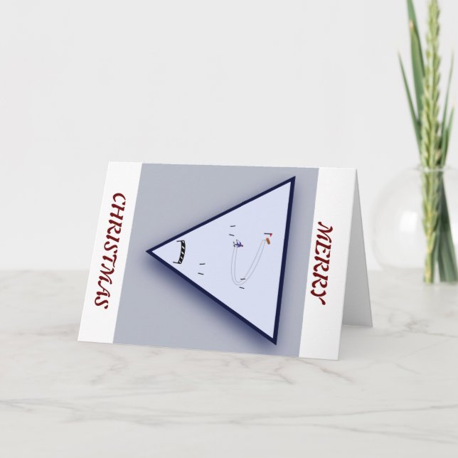 Folded Holiday Card Ski Design (Front)