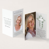 Folded In Loving Memory Memorial Prayer Card