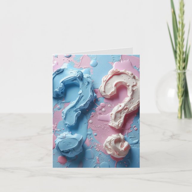 Folded Invitation Gender Reveal Party Custom Text (Front)