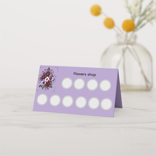 Folded Loyalty Card Violets 20 points  (Front)