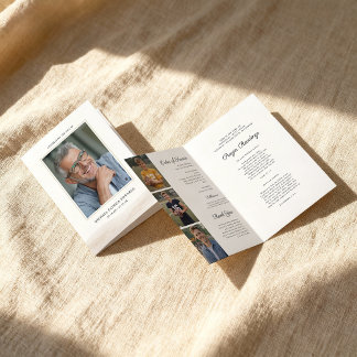 Folded Memorial Program with Photo Cover