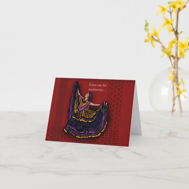 Folded Mexican birthday card (Yellow Flower)