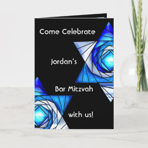 Folded Modern Bar Mitzvah (invite) Invitation