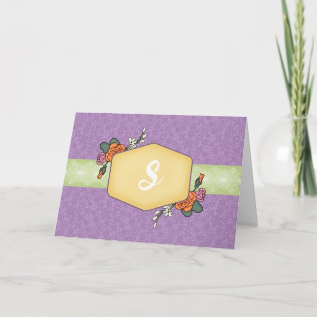 Folded Monogram Note Card (Front)