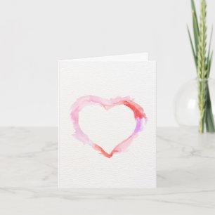 Folded Multi-color Watercolor Heart Card