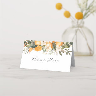Folded Name Cards Wedding Bridal Florals Fruits