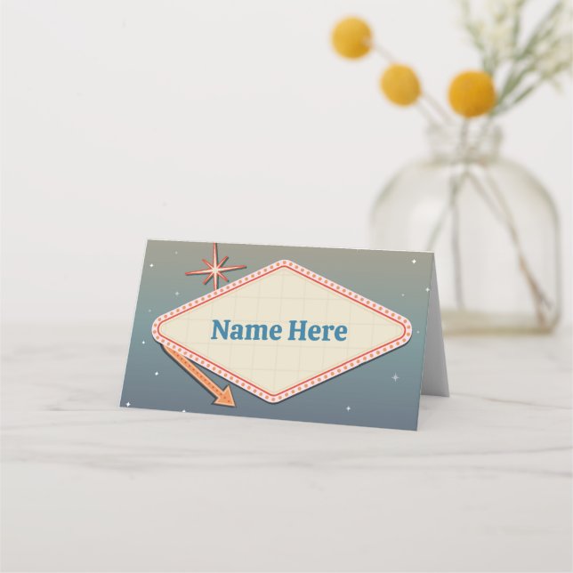 Folded Name Cards Wedding Las Vegas Casino (Front)