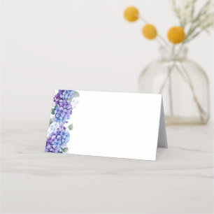 Folded Name Place Card-Blue Hydrangeas Card