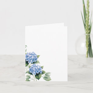 Folded Name Place Card-Blue Hydrangeas Note Card