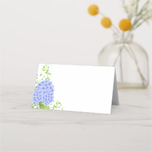 Folded Name Place Card-Blue Hydrangeas Place Card