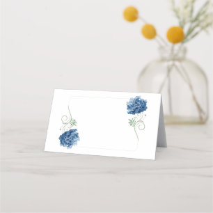 Folded Name Place Card-Blue Hydrangeas Place Card