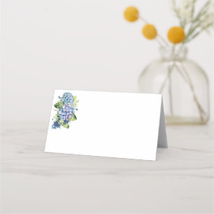 Folded Name Place Card-Blue Hydrangeas Place Card