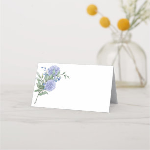 Folded Name Place Card-Blue Hydrangeas Place Card