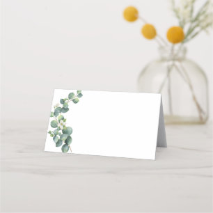 Folded Name Place Card-Greenery Card