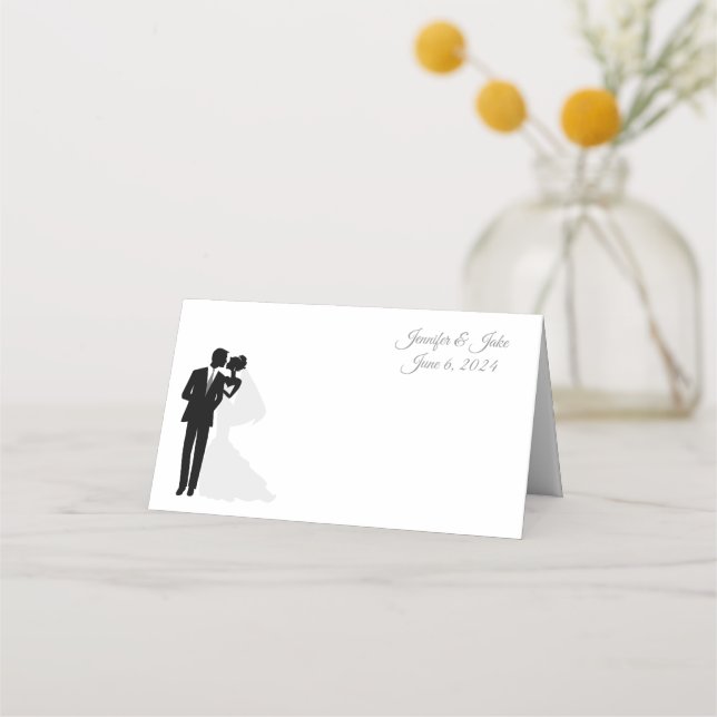 Folded Name Place Card-Wedding Couple-Custom Names Place Card (Front)